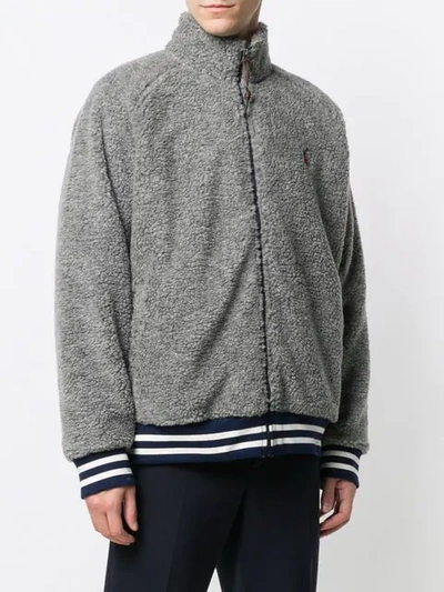 Shop Polo Ralph Lauren Textured Jacket In Grey
