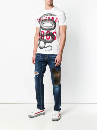 Shop Dsquared2 T-shirt Mit Schlangen-print In White