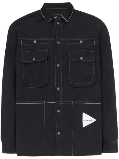 Shop And Wander Laser Nylon Shirt Jacket  In Black