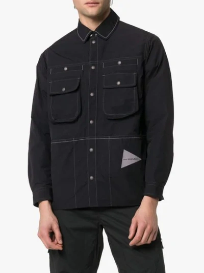 Shop And Wander Laser Nylon Shirt Jacket  In Black