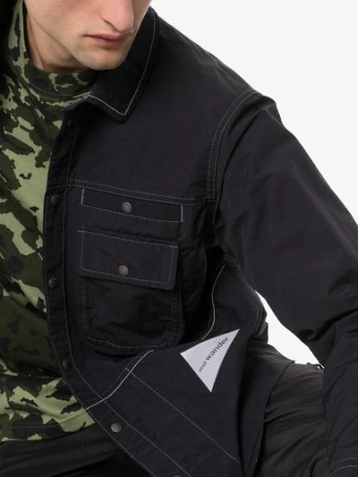 Shop And Wander Laser Nylon Shirt Jacket  In Black