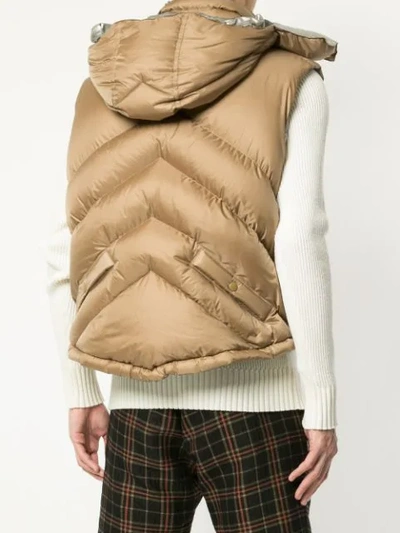 Shop Undercover Cropped Padded Vest In Brown