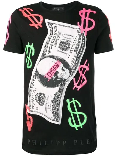 Shop Philipp Plein Grafitti Dollar T-shirt In Black