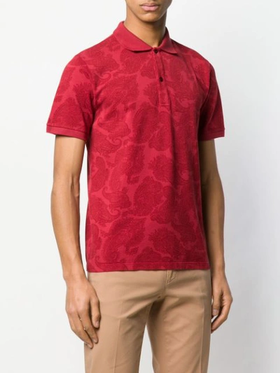 Shop Etro Paisley Print Polo Shirt In Red