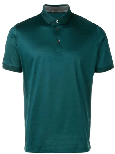 Shop Corneliani Slim Fit Polo Top - Green