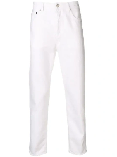 Shop Golden Goose Mid Rise Skinny Trousers In White