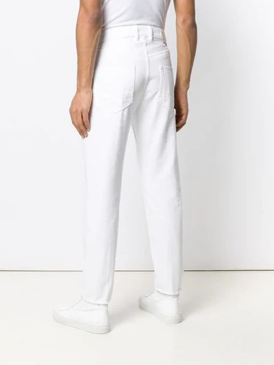 Shop Golden Goose Mid Rise Skinny Trousers In White