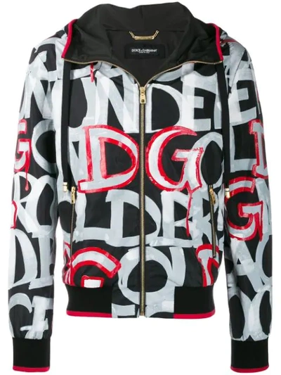 Shop Dolce & Gabbana Graffiti Print Jacket In White