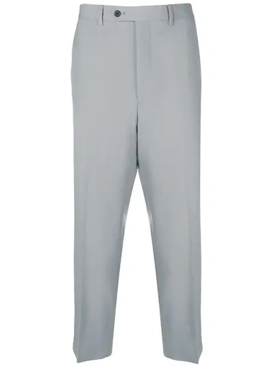 Shop Prada Cropped Tailored Trousers In Grey