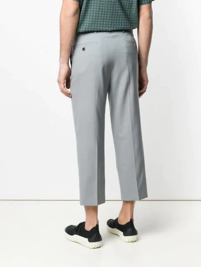 Shop Prada Cropped Tailored Trousers In Grey