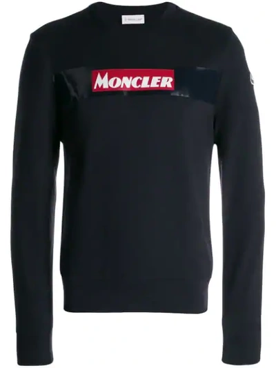 Shop Moncler Printed Logo Sweatshirt In Blue
