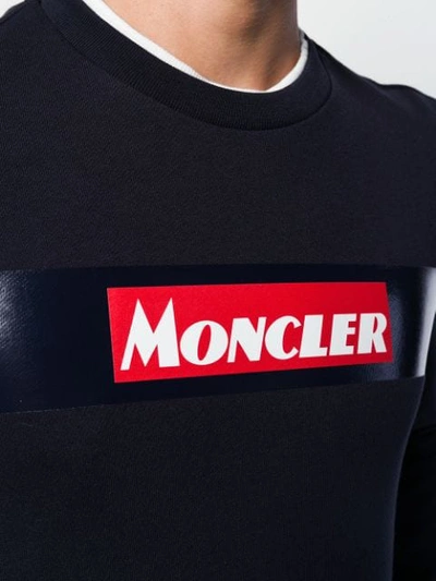 Shop Moncler Printed Logo Sweatshirt In Blue