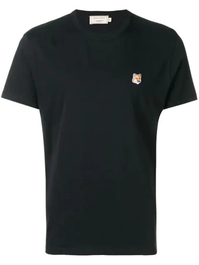 Shop Maison Kitsuné Fox Patch T-shirt In Black