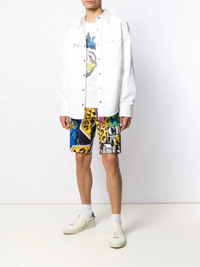 Shop Dolce & Gabbana Graphic Style Chino Shorts In Hyj17  Multicolor
