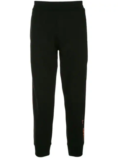 Shop Neil Barrett Contrast Trim Track Bottoms In Black