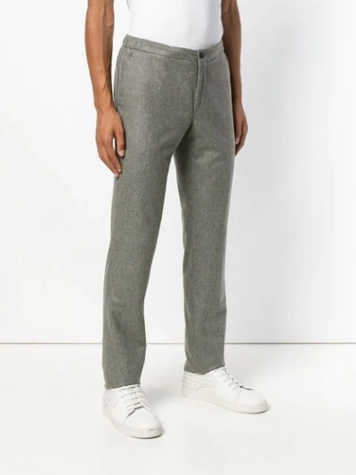 Shop Incotex Plain Straight Trousers In Grey