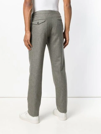 Shop Incotex Plain Straight Trousers In Grey