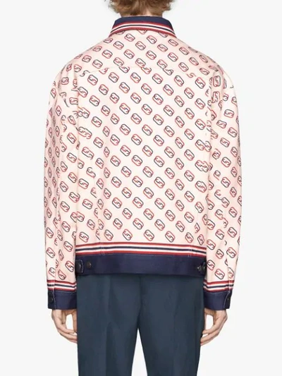 Shop Gucci Printed Twill Jacket In White