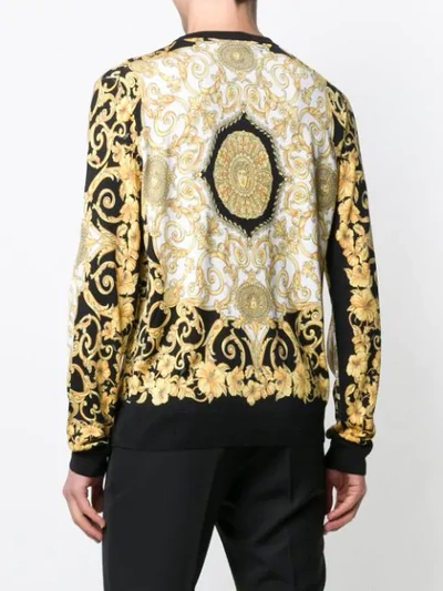 Shop Versace Baroque Print Sweatshirt In Yellow