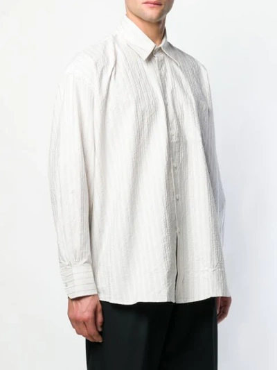 Shop Our Legacy Striped Oversized Shirt In Neutrals