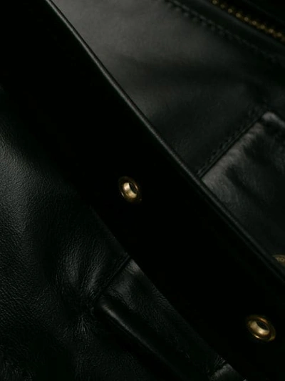 Shop Tagliatore Leather Biker Jacket In Nero