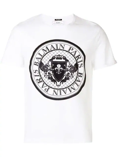 Shop Balmain Oversized Logo T-shirt In White
