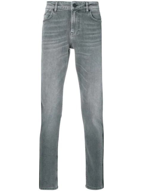 Karl Lagerfeld Slim Fit Side Stripe Jeans In Grey | ModeSens