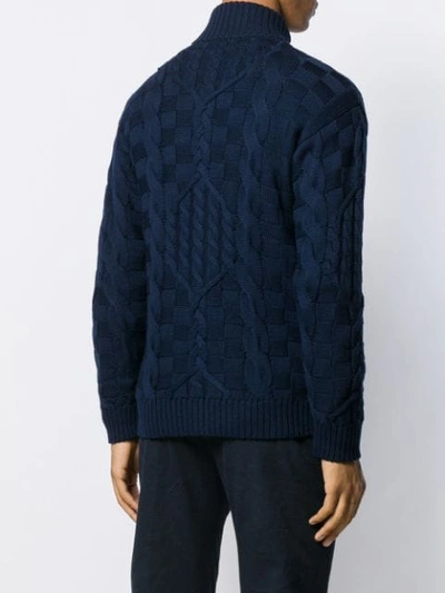 Shop Etro Knitted Jacket In Blue
