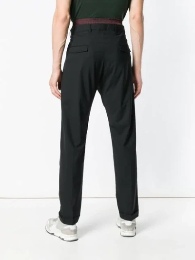 Shop Prada Double Waistband Tailored Trousers In Black