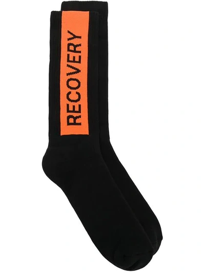 Shop Palm Angels Recovery Intarsia Socks In Black