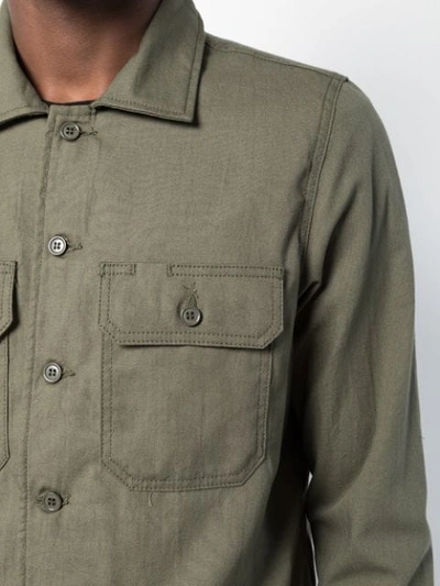 Shop Naked And Famous Military Style Shirt In Green