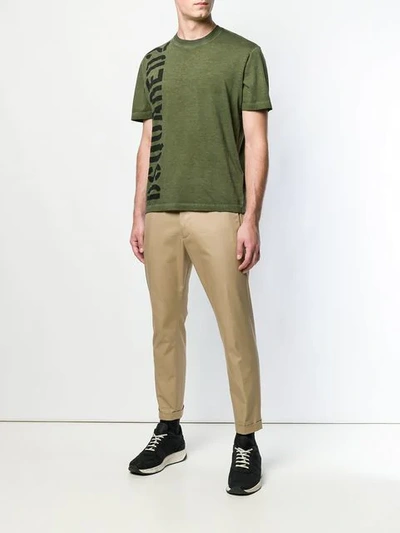 Shop Dsquared2 Cropped Chino Trousers In Neutrals