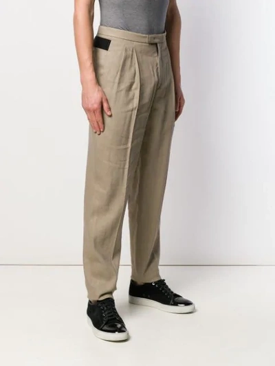 Shop Giorgio Armani Loose Fit Chinos In Neutrals