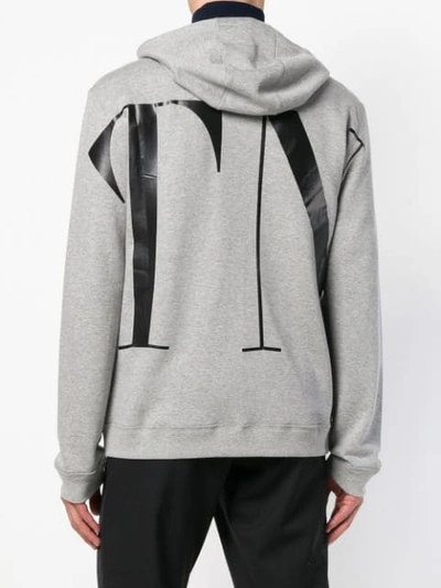 Shop Valentino Vltn Zip In Grey