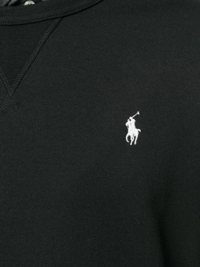 Shop Polo Ralph Lauren Contrast Logo Jumper In Black