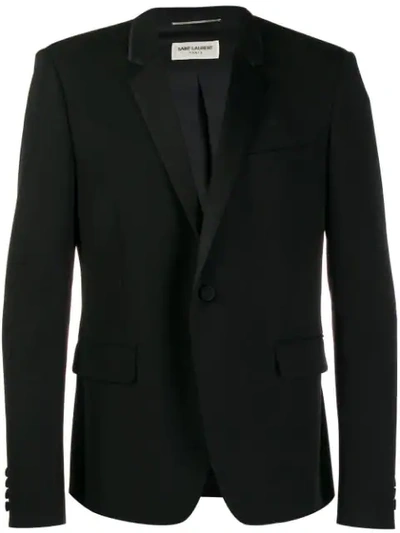 Shop Saint Laurent Classic Fitted Blazer In 1000 Black