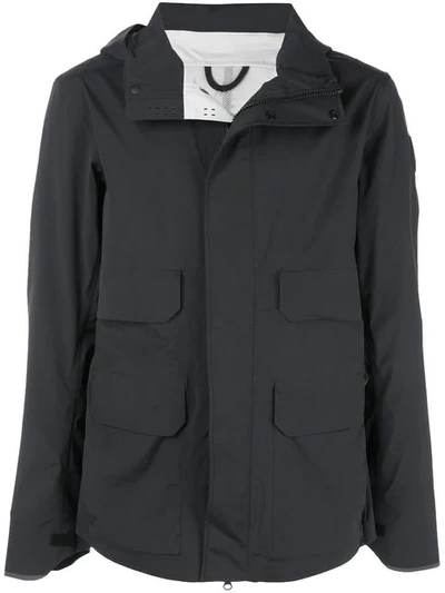 Shop Canada Goose Hooded Zip-up Jacket In Black