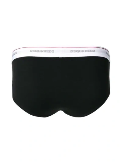 Shop Dsquared2 Set Of Three Branded Briefs In Black