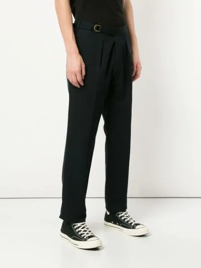 Shop Tomorrowland Belted Tapered Trousers In Black