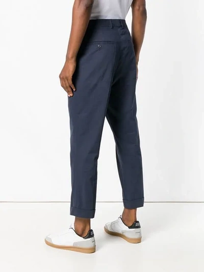 Shop Ami Alexandre Mattiussi Pleated Carrot Fit Trousers In Blue