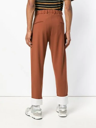 Shop Maison Flaneur Pleated Tailored Trousers In Brown