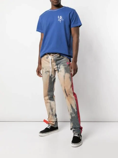 OFF-WHITE DISTRESSED BLEACHED JEANS - 多色