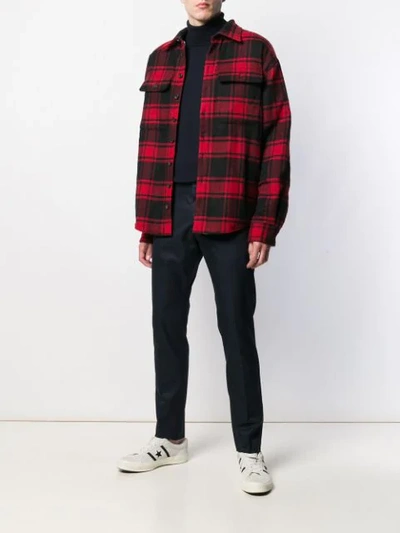 Shop Dsquared2 Plaid Long-sleeve Shirt In Red