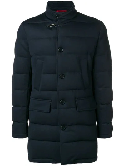 Shop Fay Buttoned Padded Jacket - Blue