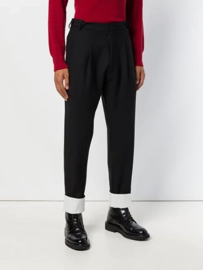 Shop Maison Flaneur Pleated Tailored Trousers In Black