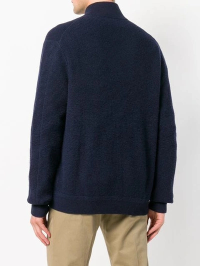 Shop Polo Ralph Lauren Wool Zipped Up Cardigan In Blue