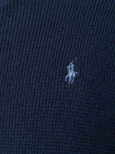 Shop Polo Ralph Lauren Wool Zipped Up Cardigan In Blue