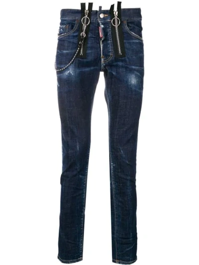 Shop Dsquared2 Skater Skinny Jeans In Blue