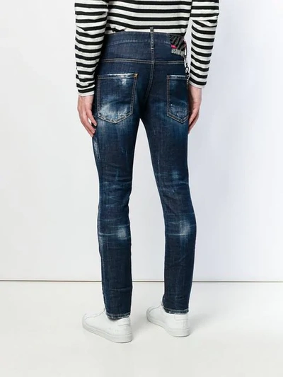 Shop Dsquared2 Skater Skinny Jeans In Blue