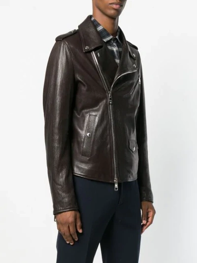 Shop Dolce & Gabbana Biker Jacket In Brown